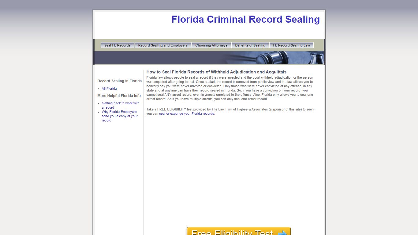 Seal Florida Criminal Record